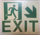 SIGN Exit Arrow Right Down  (Glow in The Dark  - Photoluminescent,High Intensity