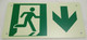 RUNNING MAN DOWN ARROW Sign - (Photoluminescent ,High Intensity