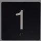 Black 1st Floor Elevator Jamb Plate  with Braille and Raised Number-Elevator Floor Number