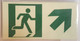 FIRE DEPT SIGNAGE RUNNING MAN UP RIGHT EXIT  -Glow-In-The-Dark High Intensity-Adhesive  (Photoluminescent ,High Intensity