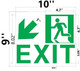 SIGN Exit  Down Left (Glow in The Dark Sticker