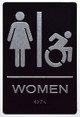 Women ACCESSIBLE Restroom Sign -Tactile Signs  The Sensation line Ada sign