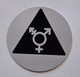 Gender Neutral Symbol ADA Door Sign  Triangle Sign - The Sensation line -Tactile Signs  Ada sign