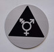 Gender Neutral Symbol ADA Door Sign  Triangle Sign - The Sensation line -Tactile Signs   Braille sign