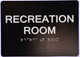 Recreation Room Sign -Tactile Signs  The Sensation line Ada sign