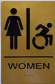 Women ACCESSIBLE Restroom Sign  Tactile Signs  The Sensation line Ada sign