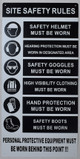 BUILDING SIGN  PPE  - Site Safety Rules