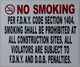 NO Smoking  -DOB NYC  BUILDING SIGN