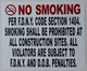 BUILDING SIGNAGE  NO Smoking  -DOB NYC