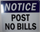 POST NO BILLS Compliance sign