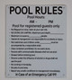 Pool Rules and Pool Hours Sign with Symbol