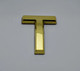 Apartment Number Sign Letter T Gold