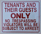 Tenants and Their Guests Signage