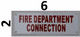 SIGN FIRE Department Connection Sign