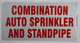 combination auto sprinkler and standpipe SIGNAGE