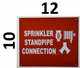 Sprinkler Standpipe Connection SIGNAGE with symbol