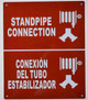 Standpipe Connection with Symbol Bilingual Sign