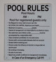 Pool Rules and Pool Hours Signage