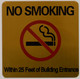 NO Smoking 25 FEET of Building Signage