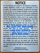 ALL ELECTRIC BUILDING: Carbon monoxide detector notice NO GAS SERVICE TO BUILDING(8.5X11, SILVER ,27-2046.1)