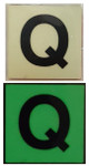 PHOTOLUMINESCENT DOOR IDENTIFICATION LETTER Q / GLOW IN THE DARK "DOOR NUMBER"