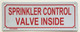 Sprinkler Control Valve Inside Sign