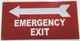 EMERGENCY EXIT WITH ARROW LEFT Sign