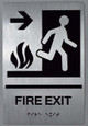 FIRE EXIT Right Arrow Sign -Tactile Signs -The Sensation line Ada sign