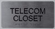 Telecom Closet Sign  -Tactile Touch Braille Sign - The Sensation line -Tactile Signs Ada sign