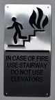 Silver In CASE of FIRE USE Stairway DO NOT USE Elevator