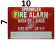 Sprinkler FIRE Alarm When Bell Rings Call FIRE DEPT OR 911 Sign