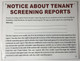 NOTICE ABOUT TENANT SCREENING REPORTS