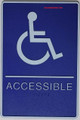 ADA-Braille Tactile Sign, Legend"(Handicapped) ACCESSIBLE" with Wheelchair/Handicapped Graphic Sign - The deep Blue ADA-line Ada sign