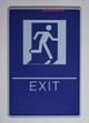 ADA EXIT Sign with Tactile Graphic (exit,6x9 Comes with Double Sided Tape)-Tactile Signs  The deep Blue ADA line Ada sign