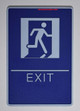 ADA EXIT SIGNAGE with Tactile Graphic (exit,6x9 Comes with Double Sided Tape)-Tactile SIGNAGEs  The deep Blue ADA line  Braille SIGNAGE