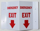 Emergency EXIT Arrow DownD Projection SIGNAGE/FIRE Extinguisher Hallway SIGNAGE