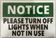 PLEASE TURN OFF THE LIGHTS SignageAGE (WHITE aluminium)