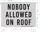 SIGN Nobody Allowed on Roof  (Brushed Aluminium) Potere d'argento Line