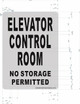 SIGN ELEVATOR CONTROL ROOM  (Brush AluminiumRust FreeALUMINIUM)