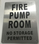 FIRE Pump Room Sign