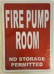 FIRE PUMP ROOM SIGN (red AluminiumReflective !!)
