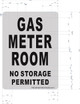 SIGN Gas Meter Room  (Brushed Aluminium,) Potere d'argento Line
