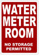 WATER METER ROOM SIGN (Red, Reflective !!, ALUMINIUM )