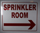 Sprinkler Room with Arrow Right SIGNAGE, Engineer Grade Reflective Aluminum SIGNAGE (White,Aluminum )