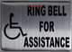 ADA-Ring Bell for Assistance with Symbol Sign -The Pour Tous Blue LINE -Tactile Signs   Braille sign