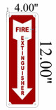 Fire Extinguisher with Arrow Down Fire and Safety SIGNAGE