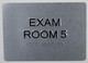 EXAM Room 5 Sign with Tactile Text and   Braille sign -Tactile Signs  The Sensation line  Braille sign