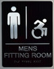 Mens accessible Fitting Room Sign -Tactile Signs Tactile Signs  ADA-Compliant Sign.  -Tactile Signs  The Sensation line  Braille sign