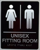 Unisex Fitting Room Sign -Tactile Signs Tactile Signs  ADA-Compliant Sign.  -Tactile Signs  The Sensation line Ada sign