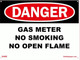 DANGER Gas Meter No smoking no open flame Sign